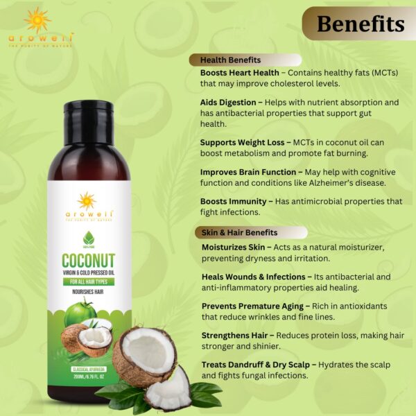 Arowell 100% Virgin Pure Coconut Oil - Image 2